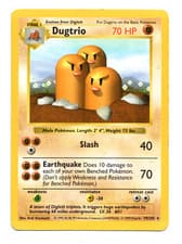 1999 Pokemon Dugtrio 19/102 Shadowless Base Set Rare LP WOTC
