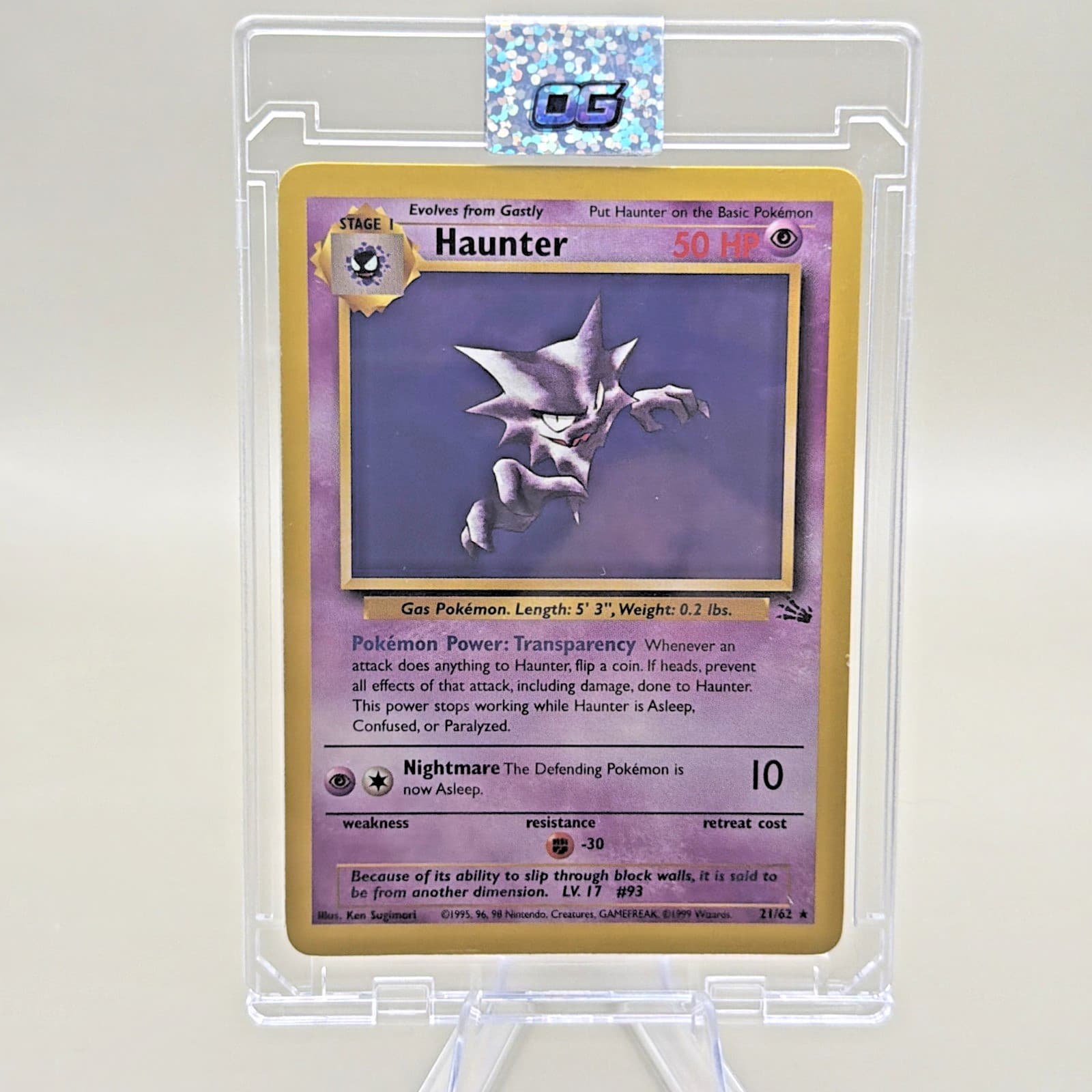 VINTAGE WOTC Pokemon 👻Haunter 21/62 Fossil Regular NM 🔥🚀🌎