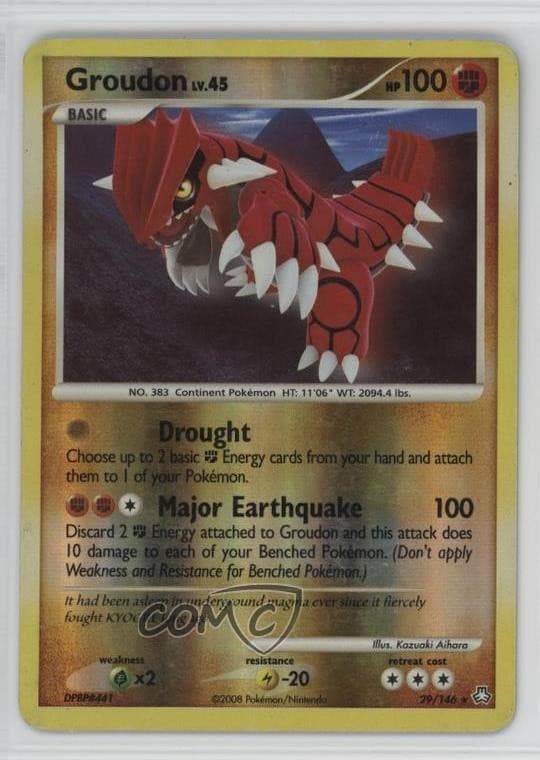 Groudon Reverse Foil Pokémon Diamond & Pearl Legends Awakened #29 2008
