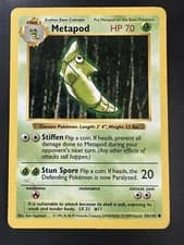 Pokémon TCG * Metapod Base Set 54/102 * Shadowless Common * LP WotC