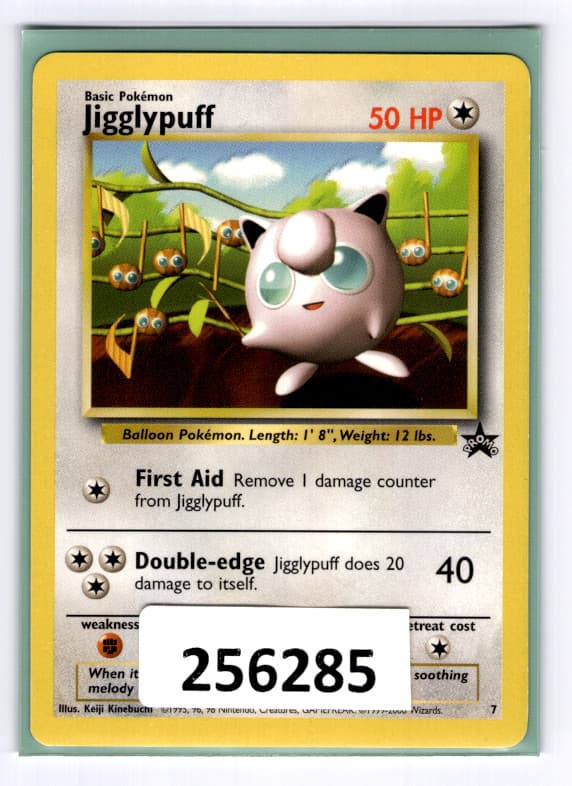 (256285) JIGGLYPUFF Pokemon WOTC Black Star Promo Card # 7 from First Movie CD