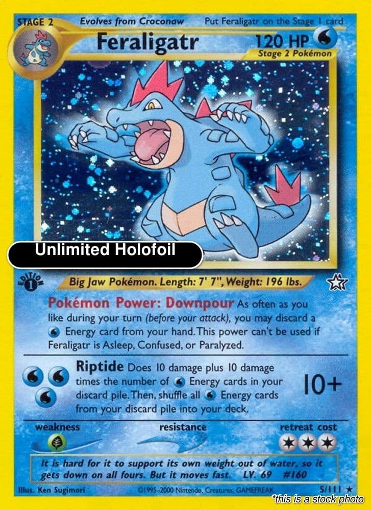 Feraligatr (5) 005/111 Neo Genesis LP Unlimited Holofoil