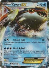 Moderately Played Kyogre-EX - 26/108 - Rare Holo EX Pokemon Dark Explorers