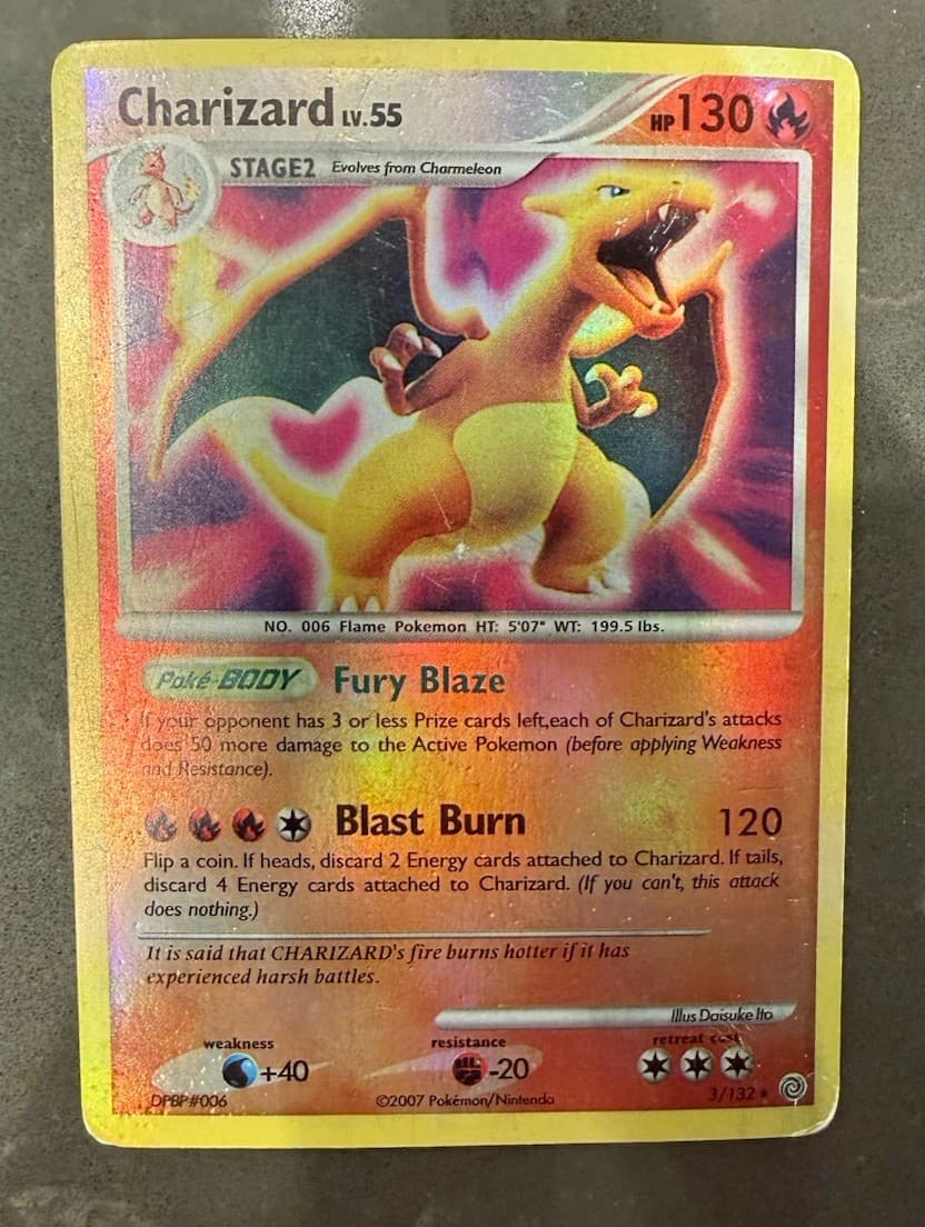 Charizard 3/132 Secret Wonders Reverse Holo 2007 Pokemon Card LP/MP