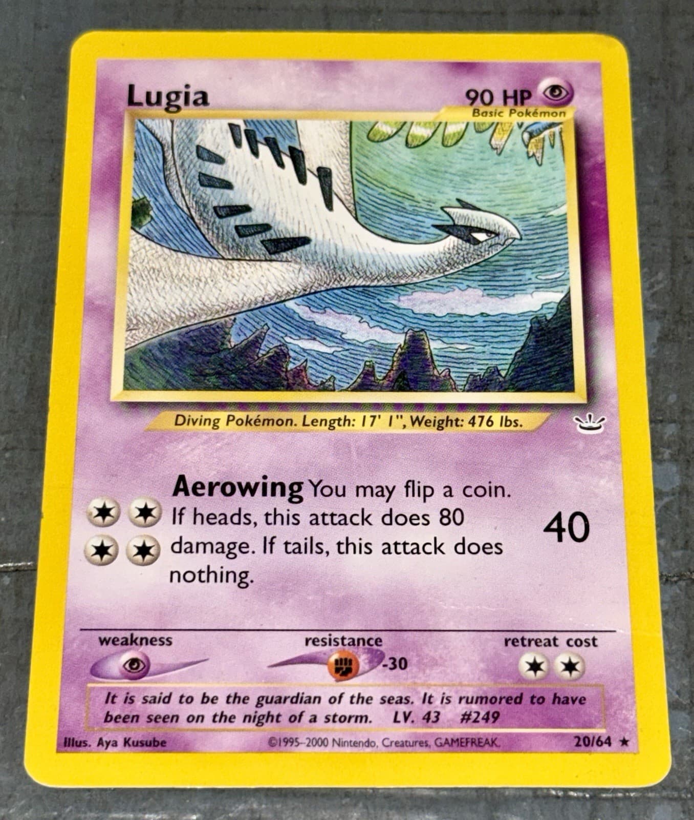 Pokemon Lugia 20/64 Neo Revelation Regular TCG Card.