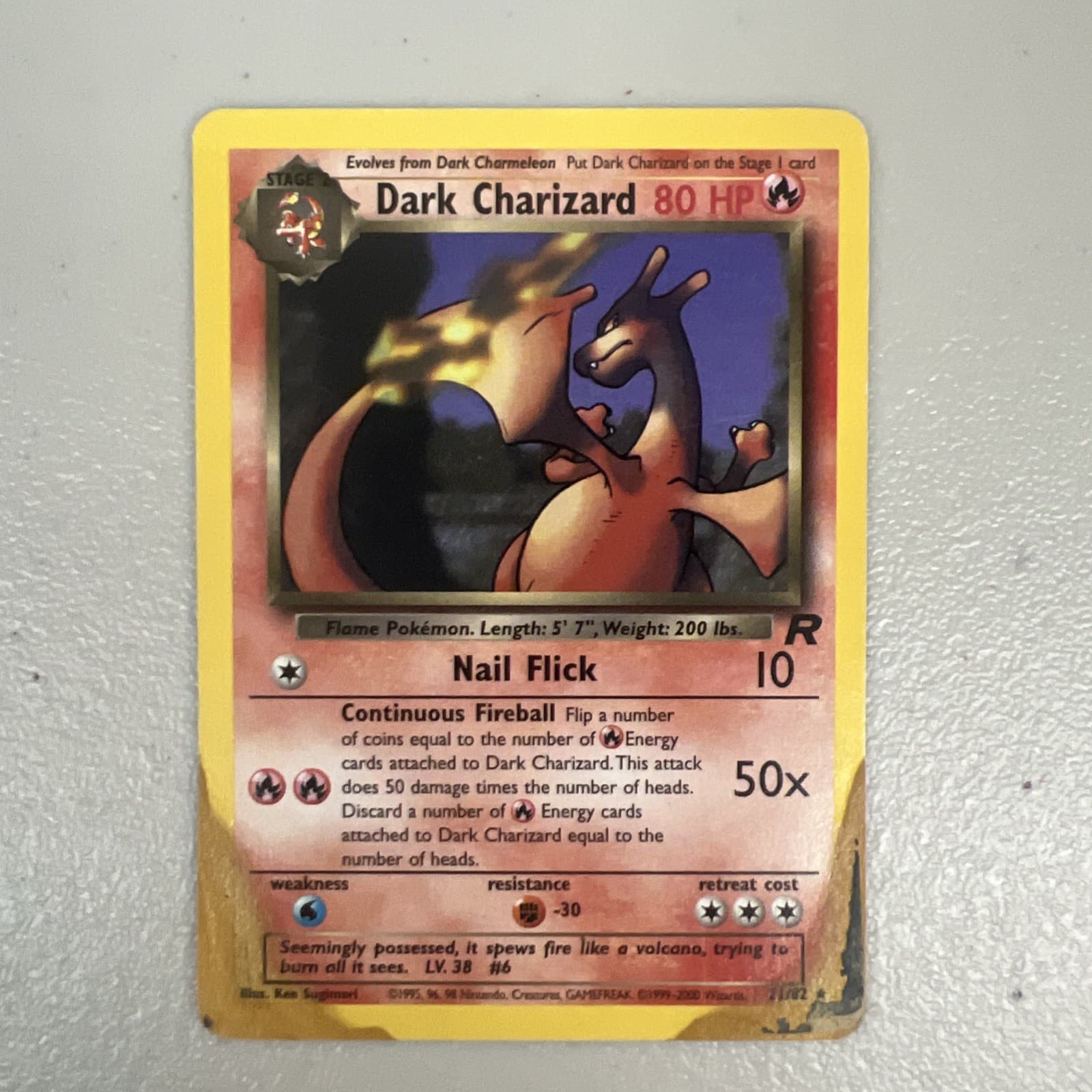 Dark Charizard 21/82 Non Holo Rare Team Rocket Pokemon Card DMG