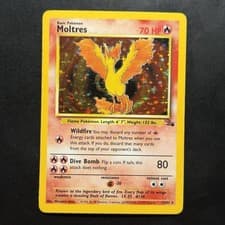 Pokémon Vintage Holo Moltres 12/62 Fossil Wizards Of The Coast 1999