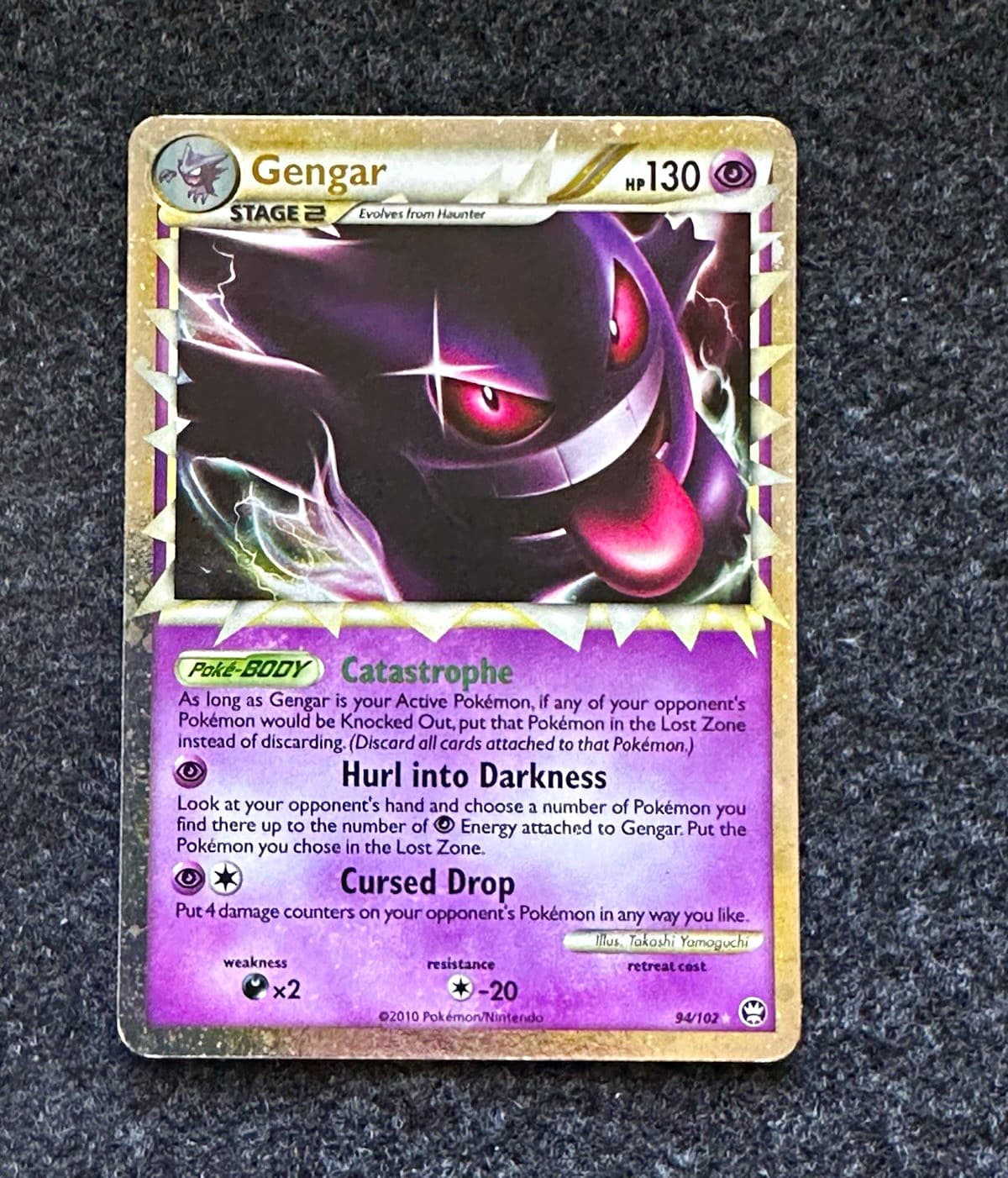 Gengar (Prime) 94/102 Triumphant 2010 Pokemon TCG Holo EN 130 HP Ultra Rare