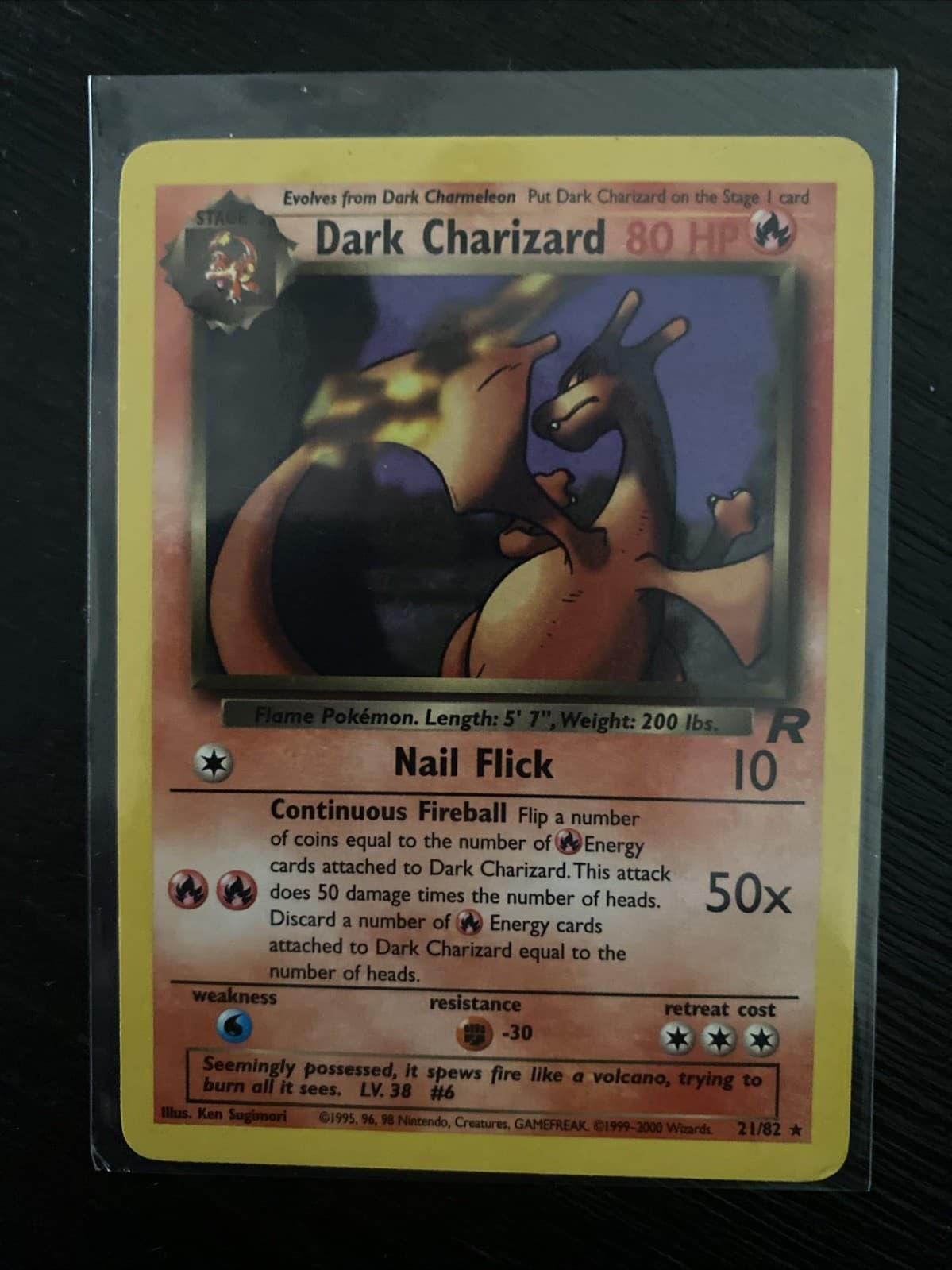 Dark Charizard 21/82 Non-Holo Team Rocket Vintage Pokemon TCG LP