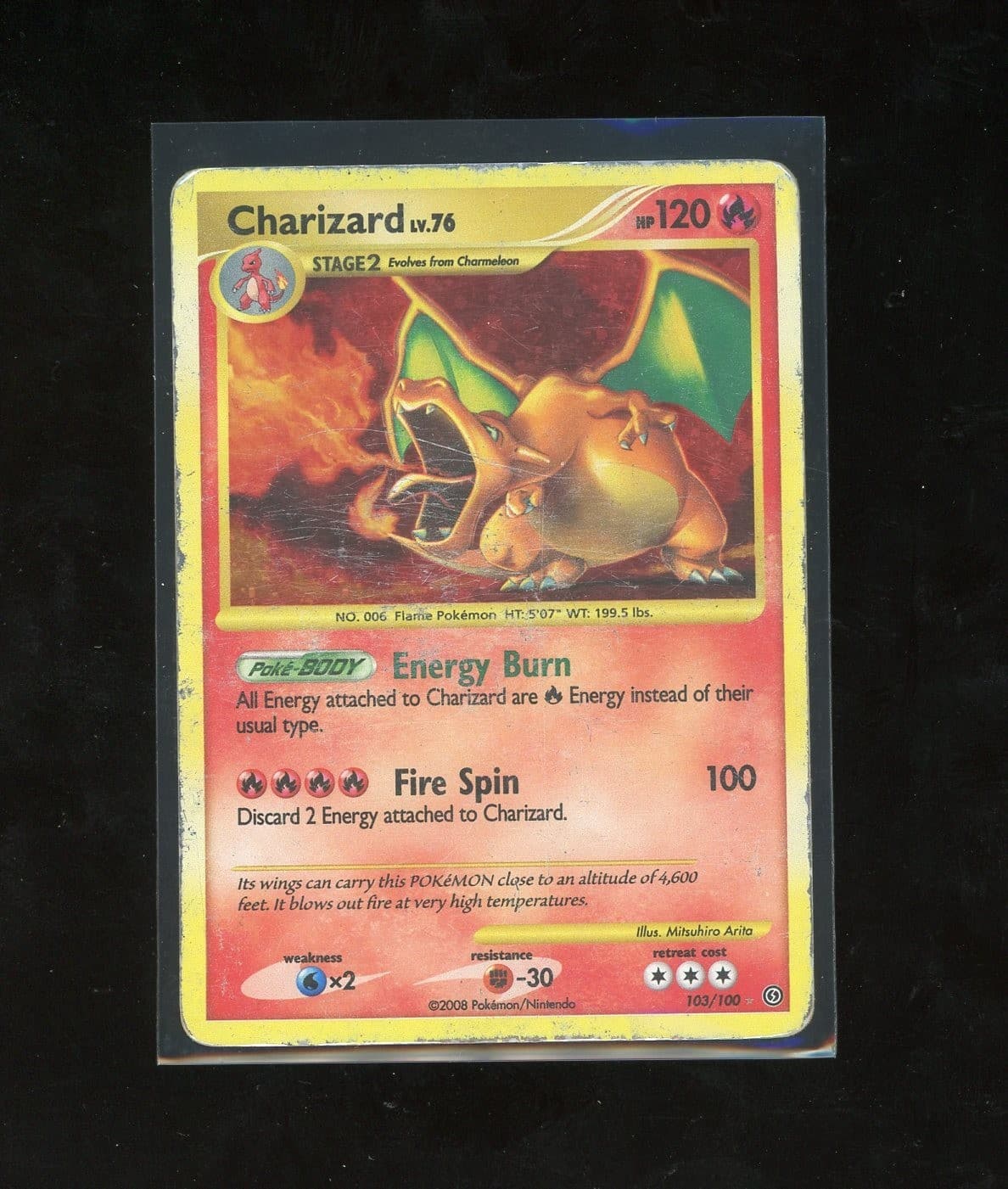 2008 Pokemon Diamond Pearl Stormfront Charizard 103/100 Holo Foil Rare
