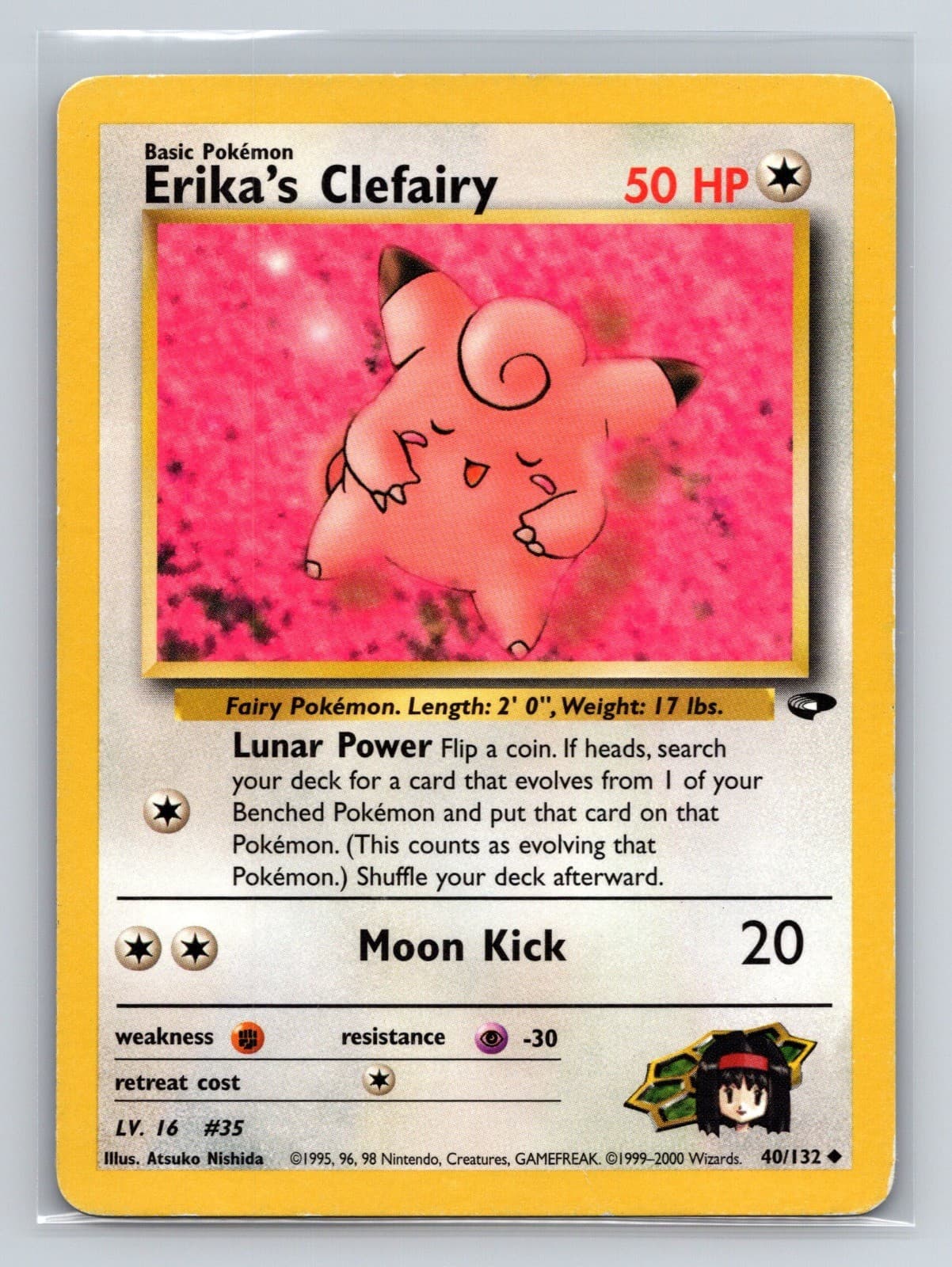 Erika's Clefairy 040/132 Unlimited Gym Challenge MP Pokemon TCG