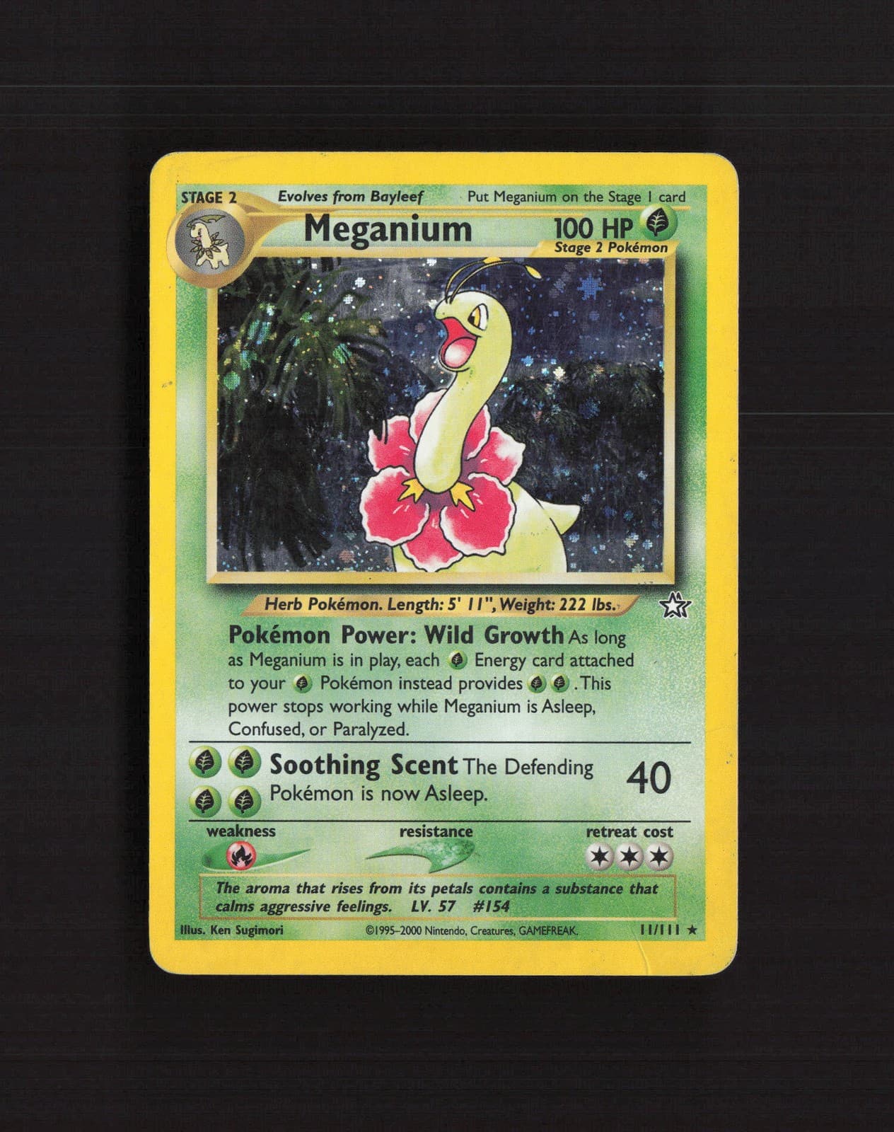 Meganium 11/111 Neo Genesis Holo Rare Pokemon Card DMG