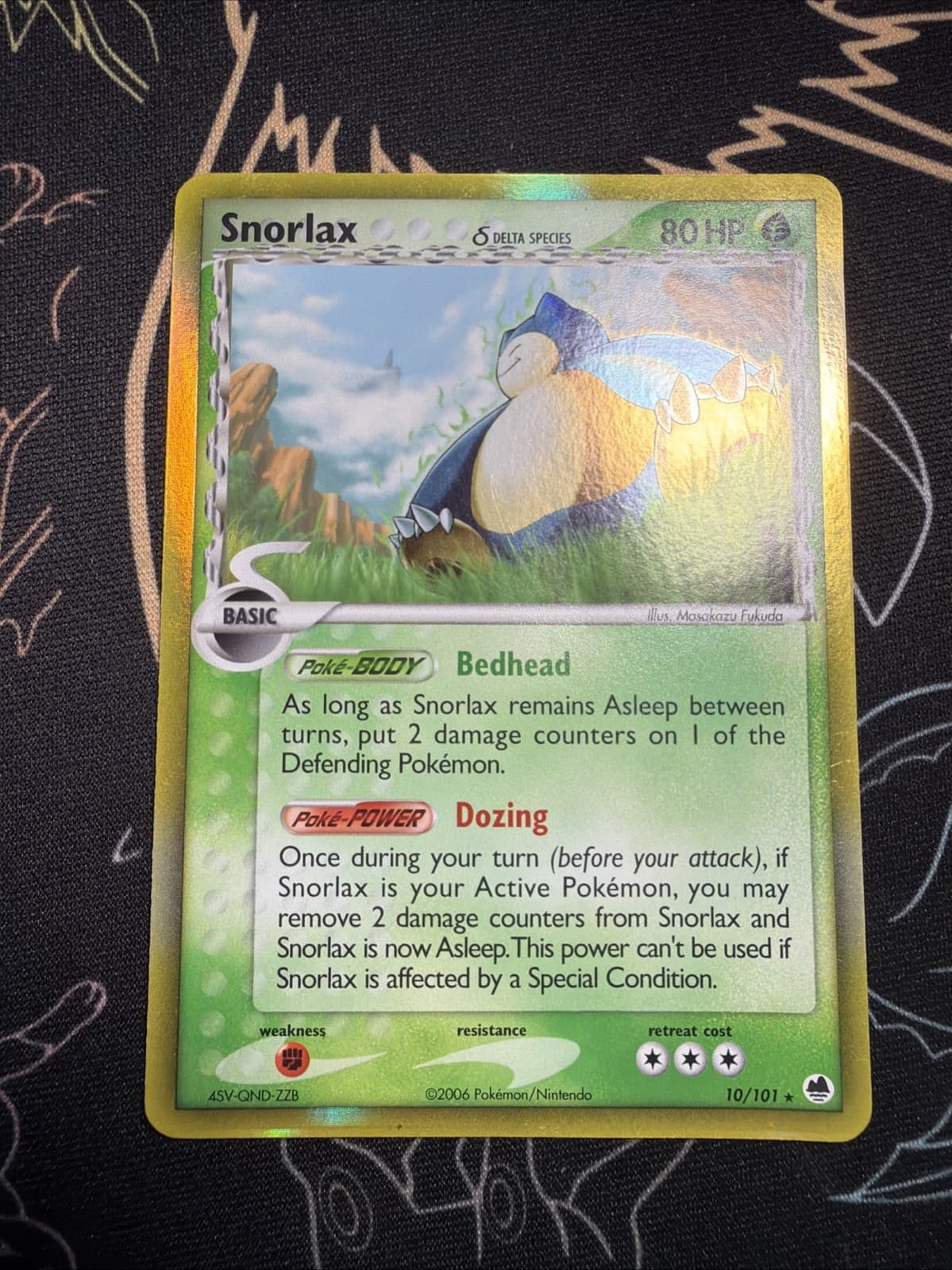 2006 Pokemon EX Dragon Frontiers Snorlax (Delta Species) 10/101 Holo Rare