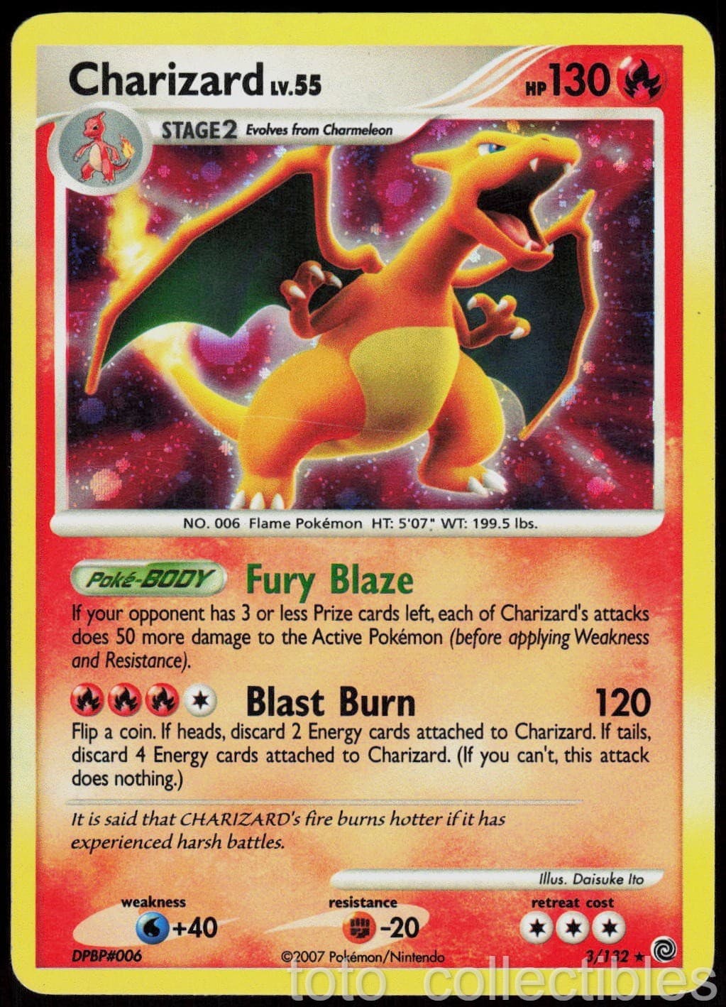 Charizard 3/132 Holo Rare Secret Wonders Pokemon Moderately Played