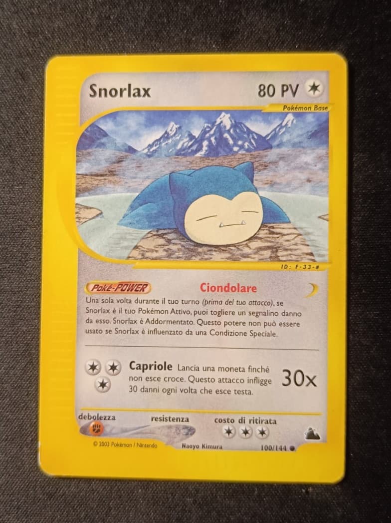 Pokemon Snorlax 100/144 Skyridge - Common ITA EXC Excellent