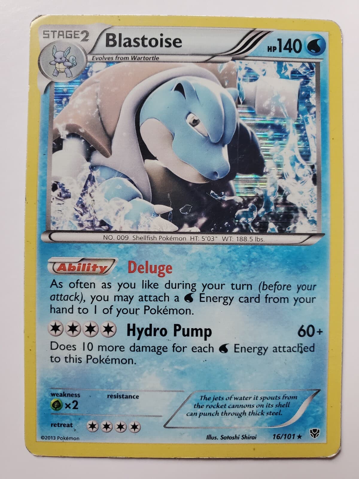 BLASTOISE 16/101 Plasma Blast Pokemon 2013 Rare Holo - LP - Free S/H in US