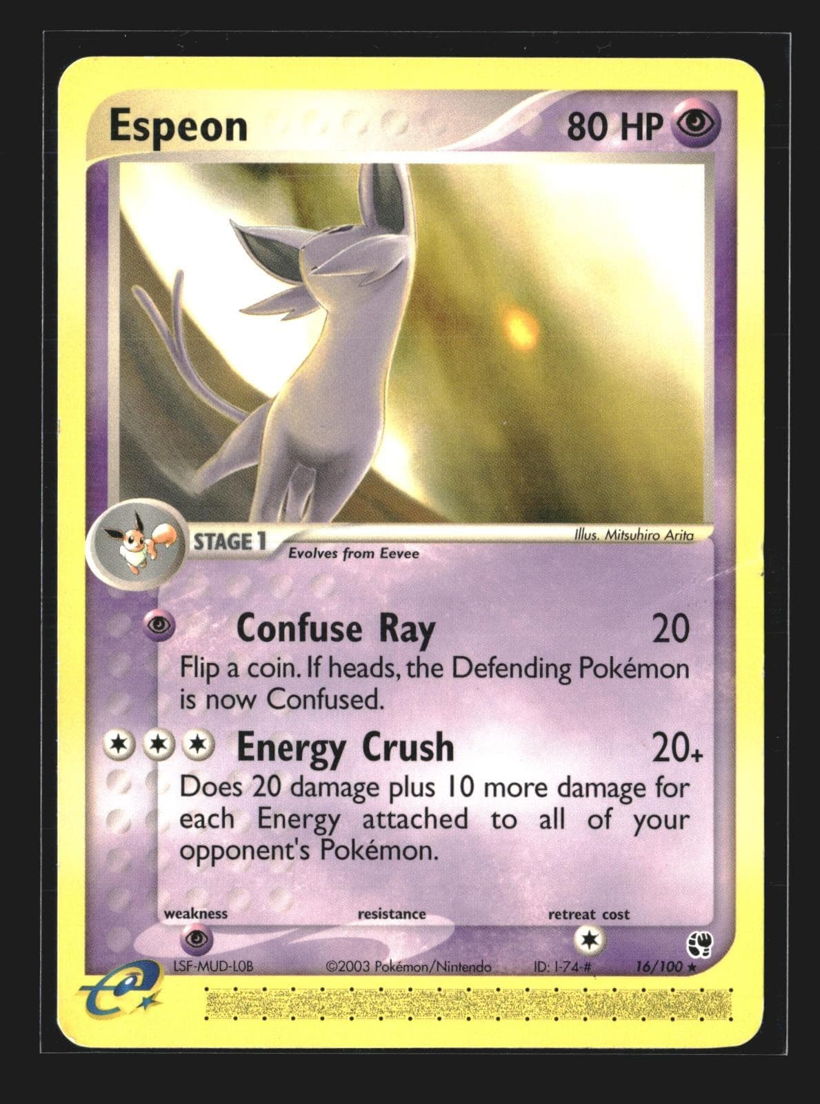 Espeon 16/100 Rare Sandstorm 2003 Arita DMG