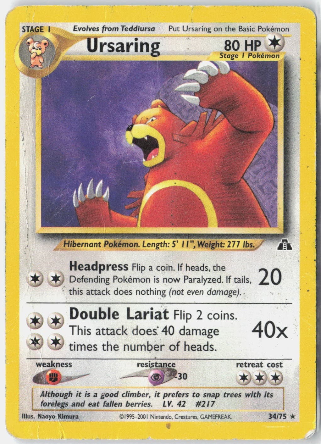 Ursaring (34) Neo Discovery 34/75 Pokemon Card Unlimited