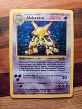 Pokemon Shadowless Alakazam - Base Set 1/102 - RARE - MP Unique Vintage Card!