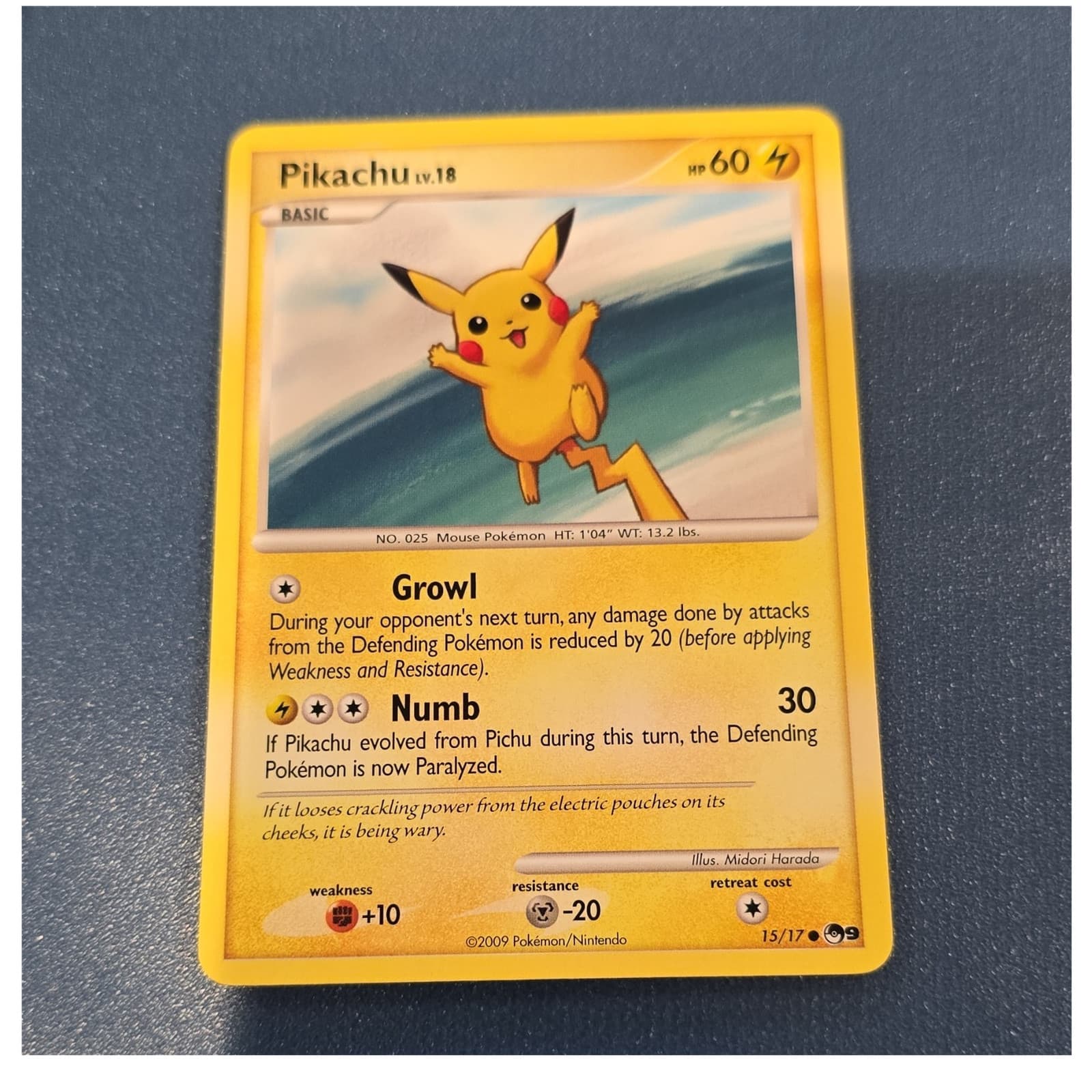 Pokémon Pikachu POP Series 9 015/017 Regular Common Basic 60 HP TPC 2009