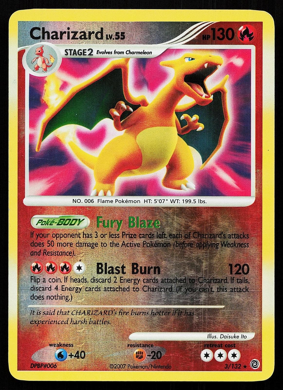 Charizard 3/132 Reverse Holo Rare Secret Wonders Pokemon Card