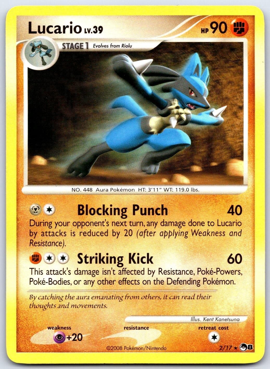 Lucario 2/17 Rare POP Series 8 Pokemon