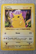 Pikachu base set red cheeks shadowless 58/102 pokemon card MP