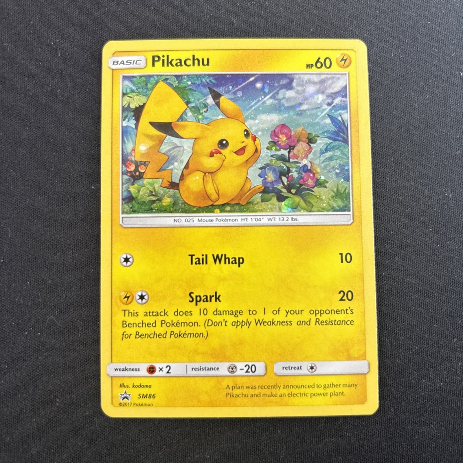 Pokemon TCG - Pikachu SM86 Sun & Moon Promos Black Star Promo Holo English - 