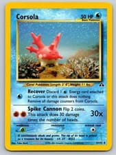 YUKI MORII Corsola 37/75 Uncommon Neo Discovery Pokemon Unlimited Lightly Played