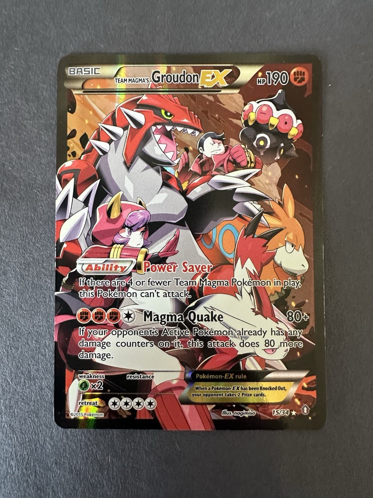 Team Magma's Groudon EX 15/34 Double Crisis Holo