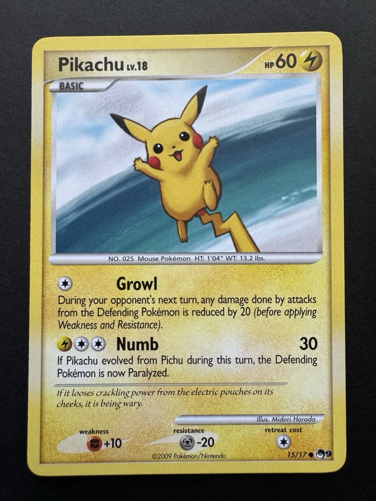 Pikachu 15/17  Pokemon 2009 POP Series 9 Non Holo