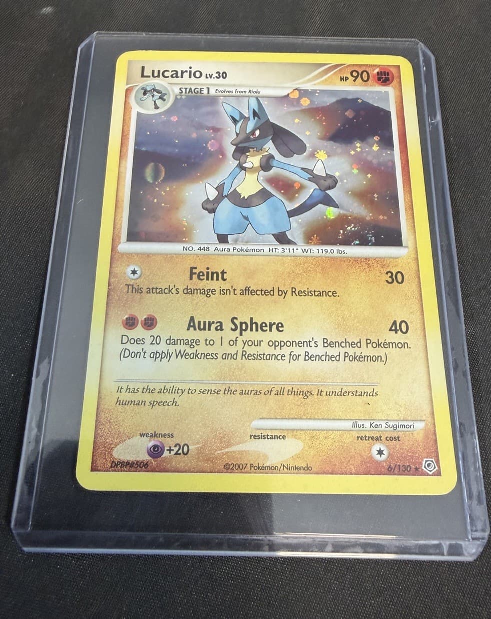 Pokemon Lucario Holo Rare Card #6/130 Diamond and Pearl, LV. 30