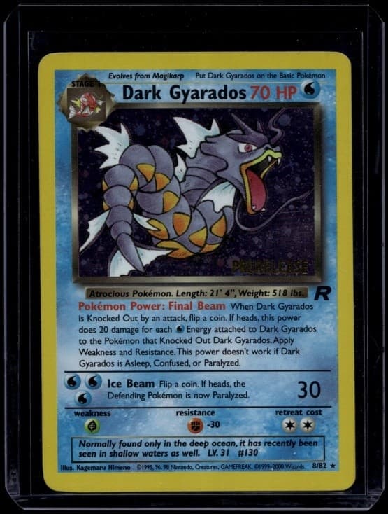 Pokemon TCG Dark Gyarados 8/82 Team Rocket Prerelease Holo Rare MP