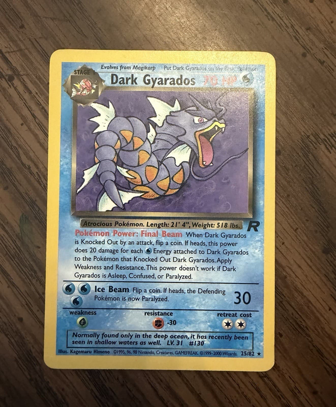 Dark Gyarados 8/82 Prerelease Holo Team Rocket Pokémon WOTC NM/LP