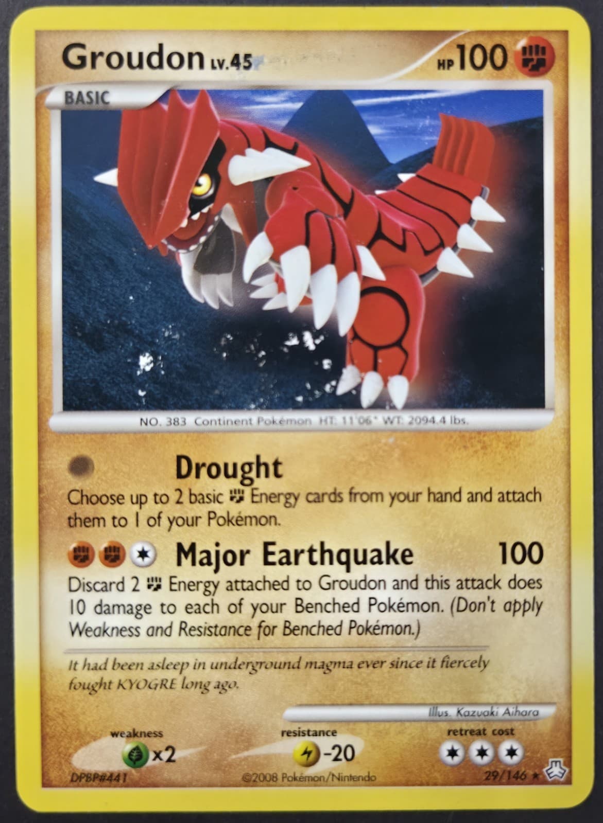 HP Groudon 29/146 Reg Rare Legends Awakened Authetic Pokemon Card