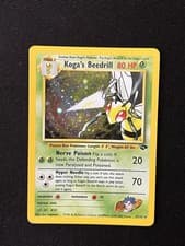 Koga's Beedrill 9/132 Gym Challenge Holo w/ SWIRL 🌀 Excellent Condition