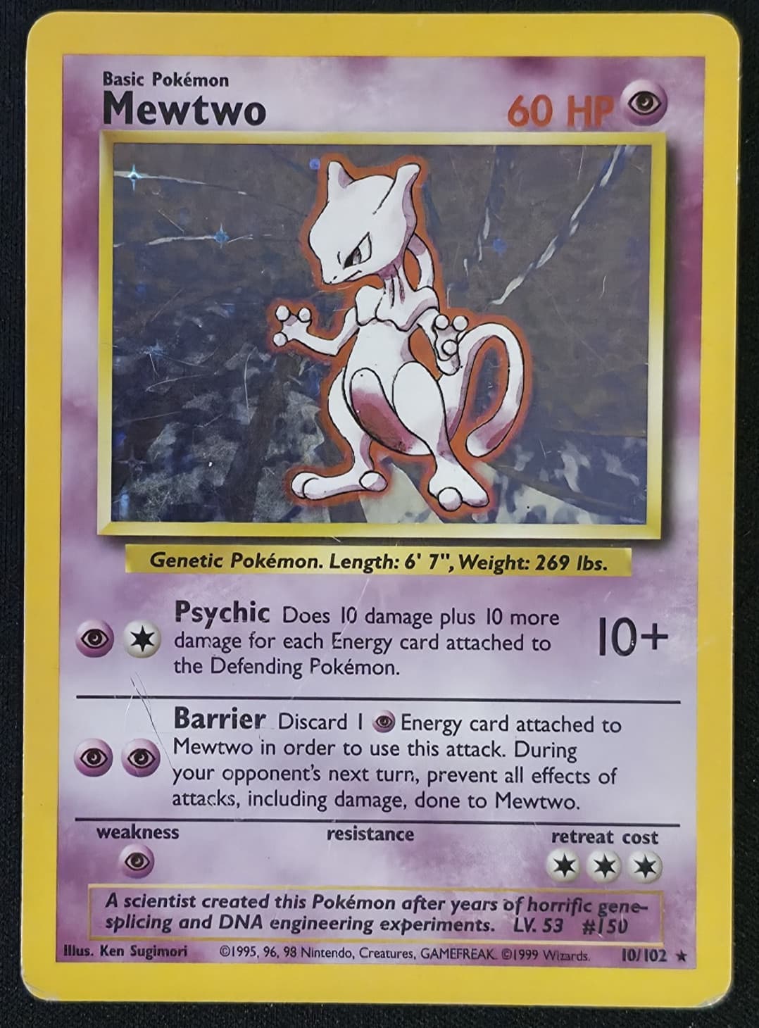 Mewtwo 10/102 Holo Pokémon Base Set MP #2