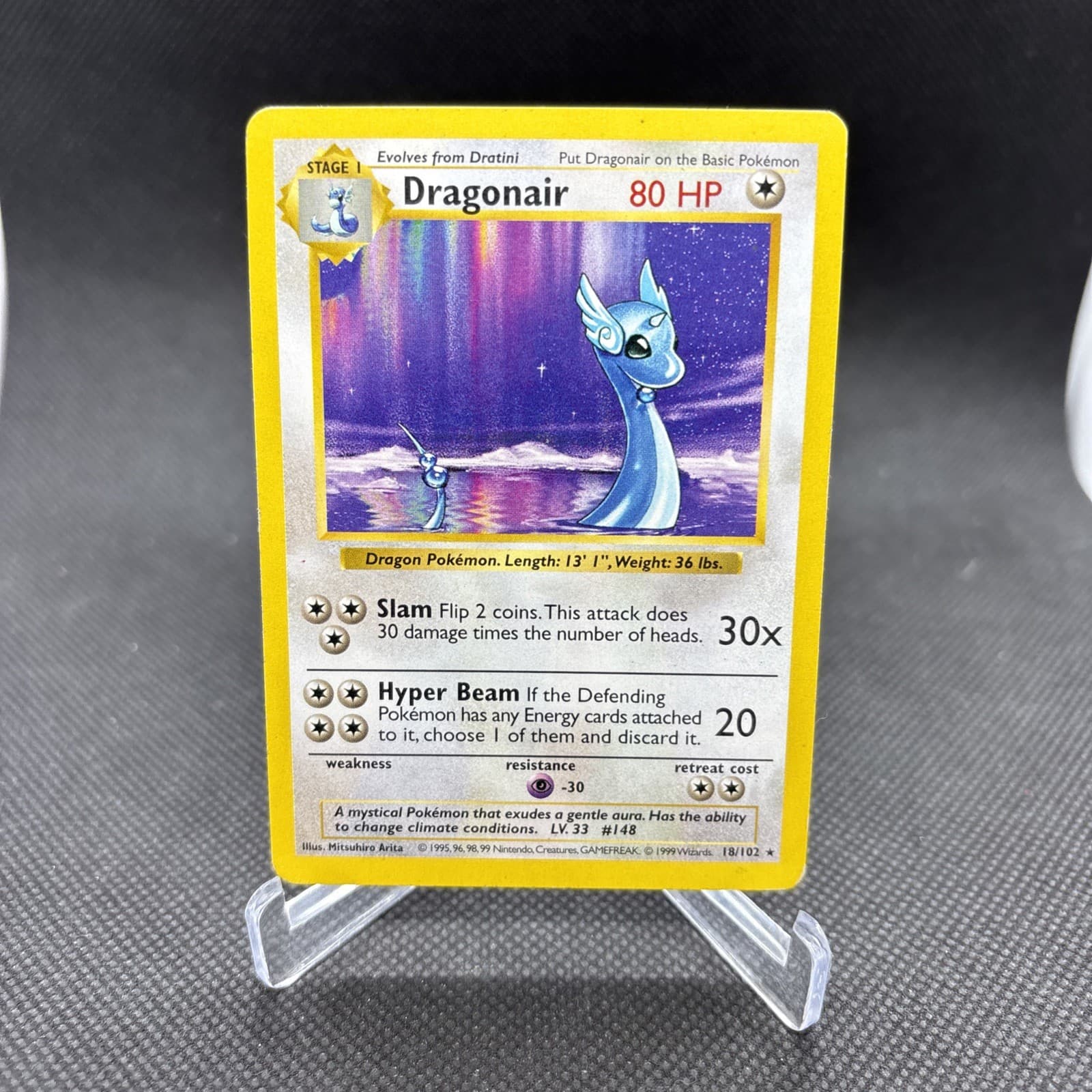 ***Dragonair 018/102 Base Set (Shadowless) Rare***POKEMON vintage