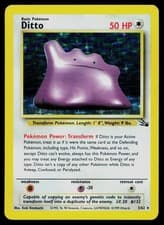 Pokemon Card Fossil Ditto 3/62 Unlimited Holo Rare 