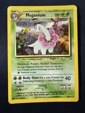 Pokémon Meganium 10/111 Neo Genesis Holo WOTC 2000 MP #2 SWIRL 🌀 Free Ship B