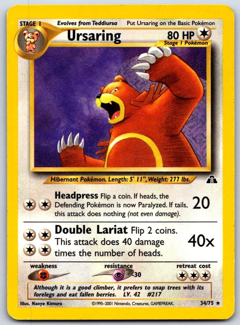 Ursaring (34) Unlimited Rare Neo Discovery 34/75 MP