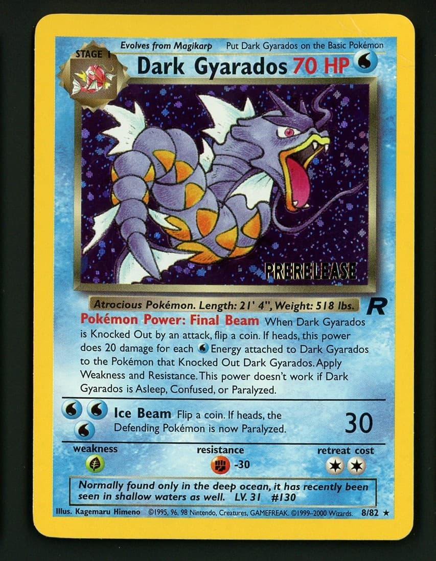 Dark Gyarados HP 8/82 - Holo Prerelease Promo Team Rocket - Pokemon Y