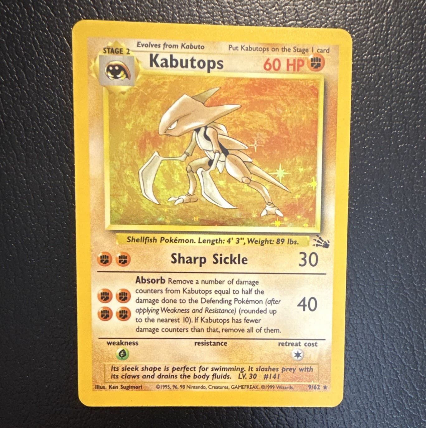 The Pokémon Company Kabutops 9/62 Fossil Holo Rare Holo ENG 60 HP Unlimited