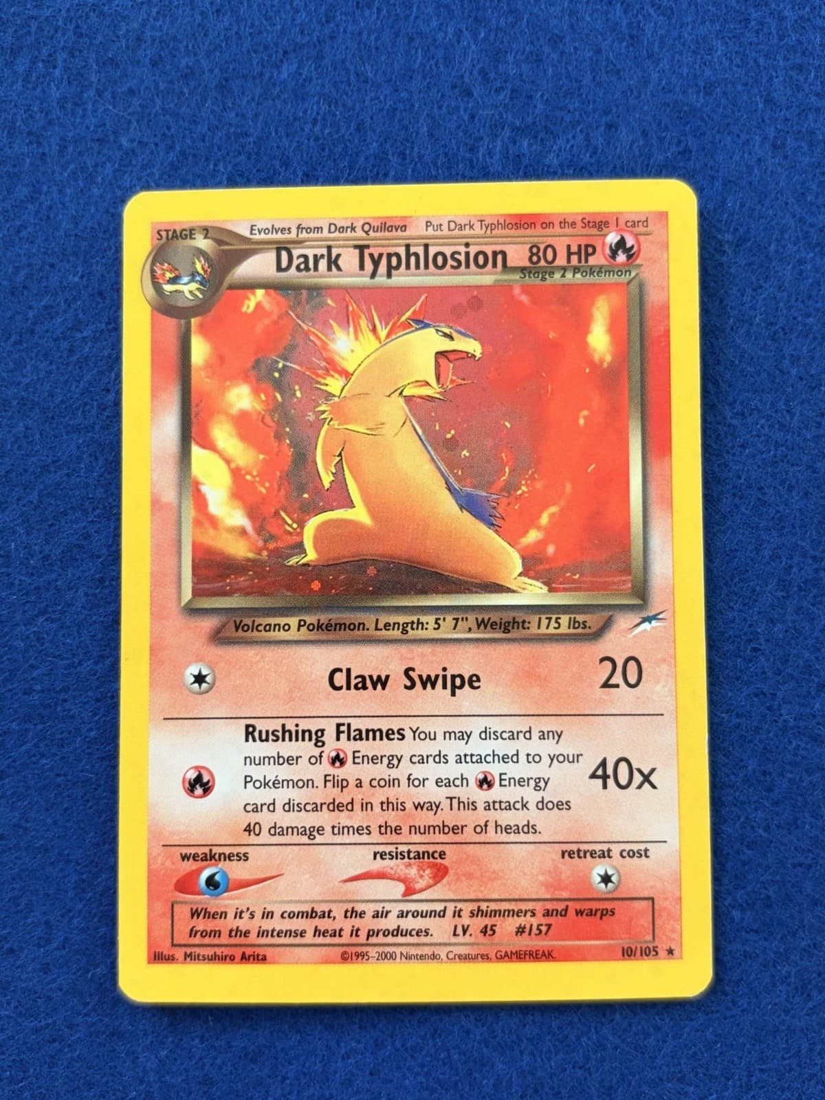 Pokémon Dark Typhlosion Neo Destiny 10/105 Holo Rare Stage English Card