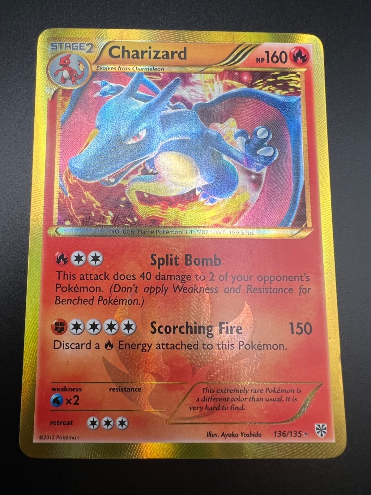 Charizard - 136/135 - Pokemon Plasma Storm Black & White Secret Rare Card LP
