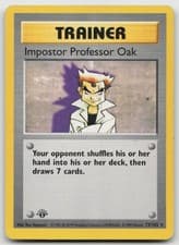 Impostor Professor Oak Rare 1st Edition Base Set (Shadowless) 73/102 DMG