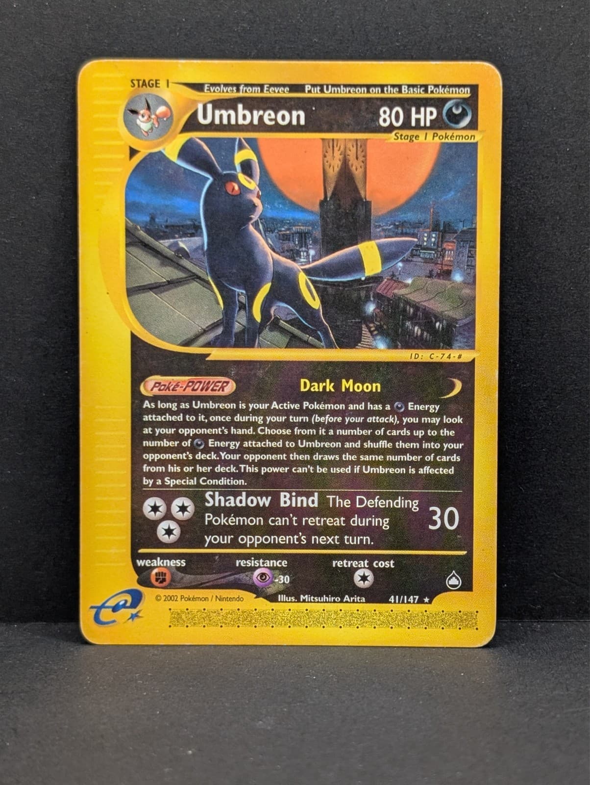 Umbreon 041/147 Aquapolis Non-Holo Ultra Rare Pokemon TCG Nintendo Eevee MP+