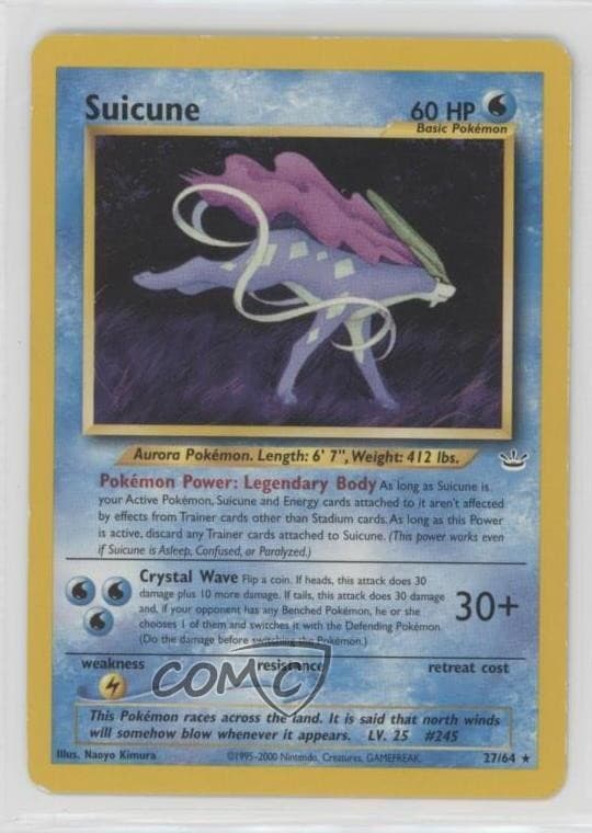 Suicune Pokemon Neo Revelation #27 2001