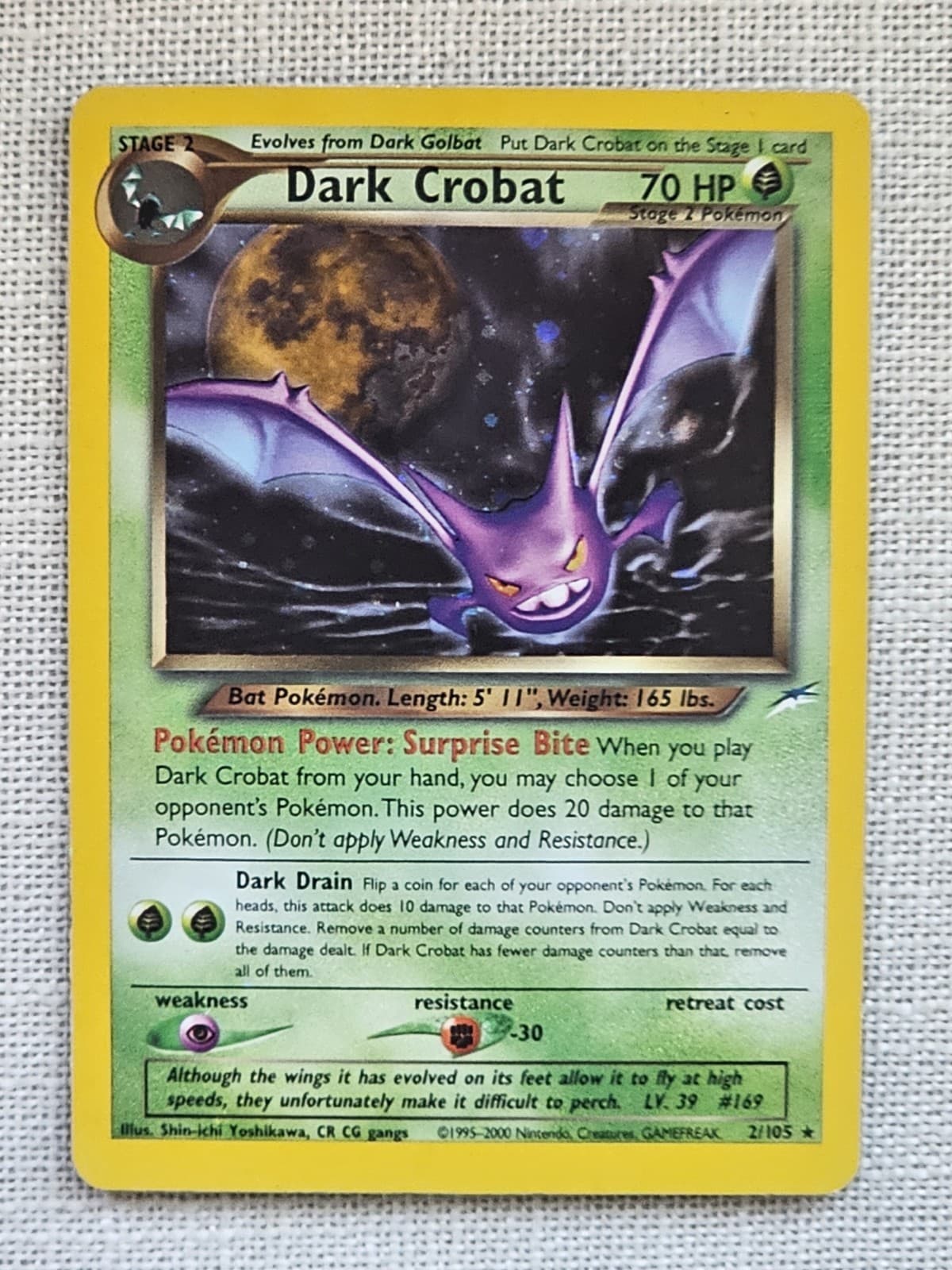 2002 Pokemon Neo Destiny Dark Crobat Holo Ungraded 2