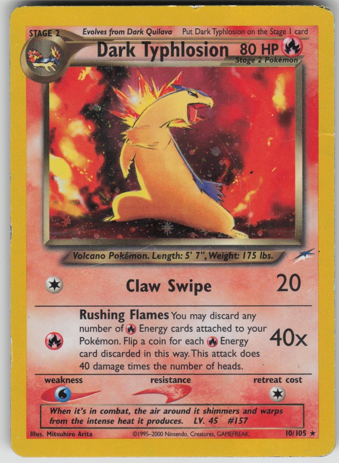Pokemon TCG Dark Typhlosion Holo Rare Neo Destiny 010/105